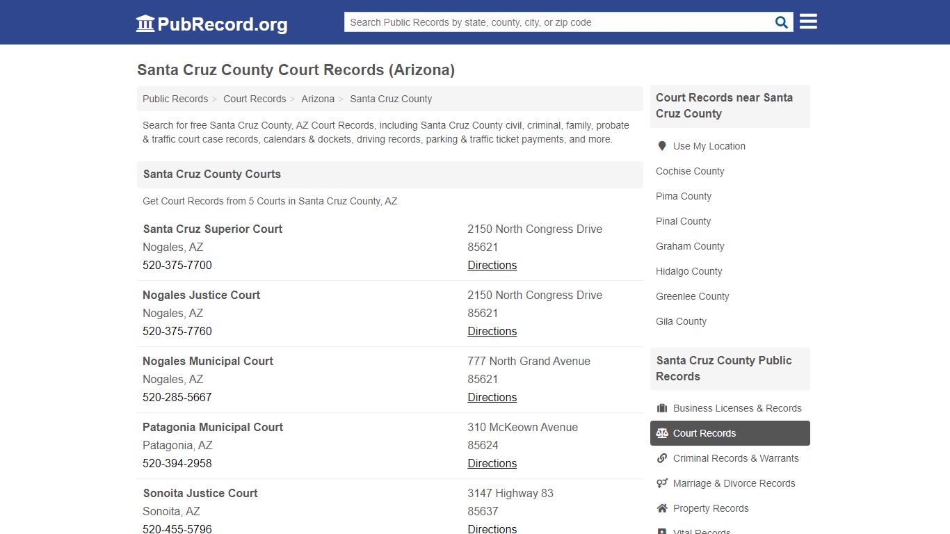 Santa Cruz County Court Records (Arizona) - Public Record