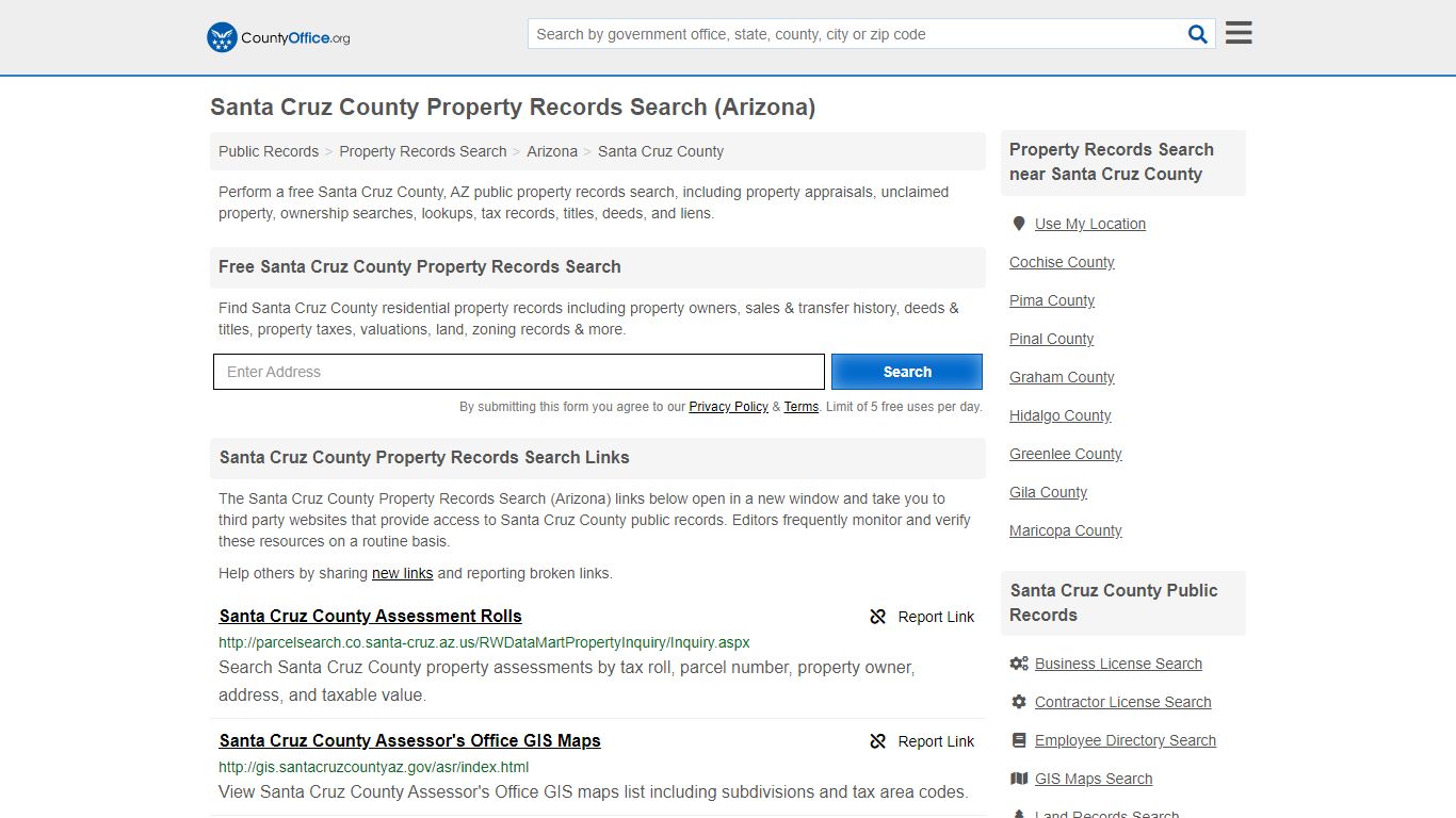 Property Records Search - Santa Cruz County, AZ ...