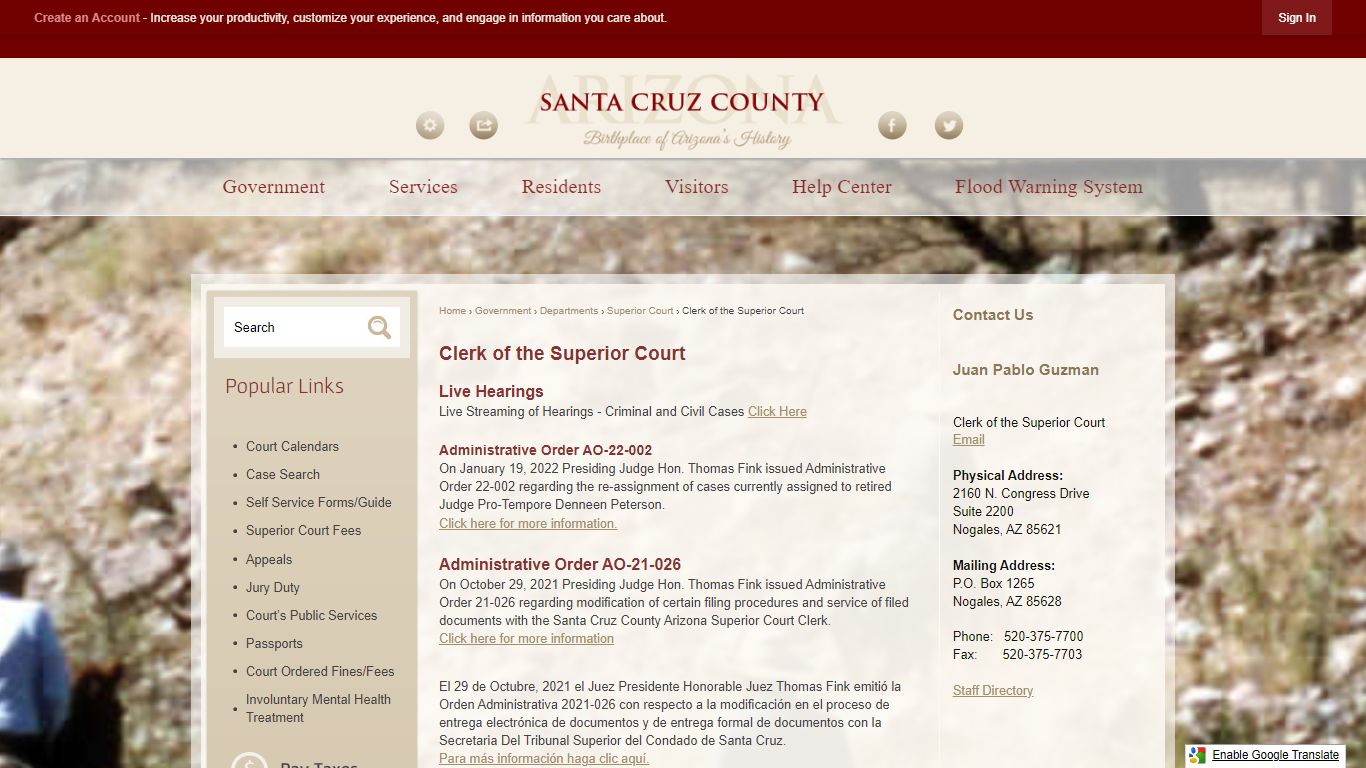 Clerk of the Superior Court | Santa Cruz County, AZ ...